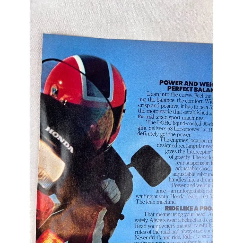 Vintage 1985 Honda Motorcycle Print-Ad